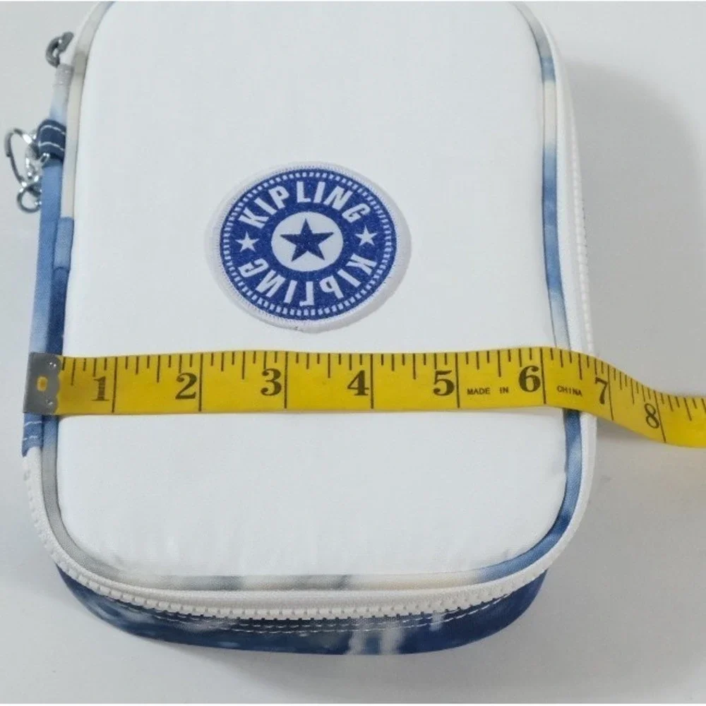 Kipling Pencil Case Unisex OS White Blue 100 Pens Tie Dye Organizer Pouch Bag